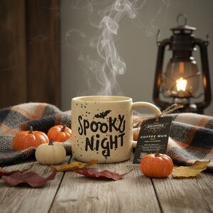 Spooky Night Halloween Stonewear Coffee Mug By Crofton 15 OZ.